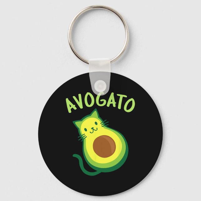 Avogato Cat Avocado - Funny Cinco De Mayo  Key Ring (Front)