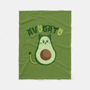 Avogato Cat Cute and Funny Avocado Cat Aguacat Fleece Blanket