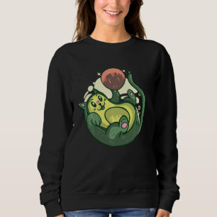 Avogato Funny Avocado Cat Cinco De Mayo Cat Lovers Sweatshirt