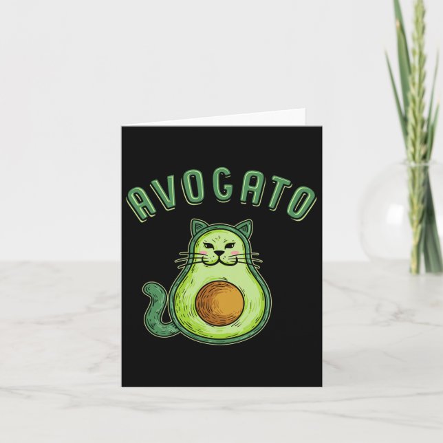 Avogato - Funny Cinco De Mayo Avocado Cat  Card (Front)