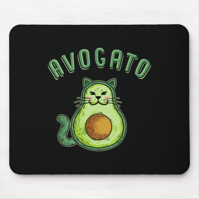 Avogato - Funny Cinco De Mayo Avocado Cat  Mouse Pad (Front)