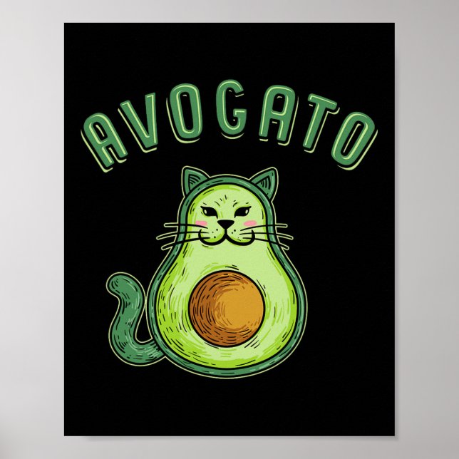 Avogato - Funny Cinco De Mayo Avocado Cat  Poster (Front)