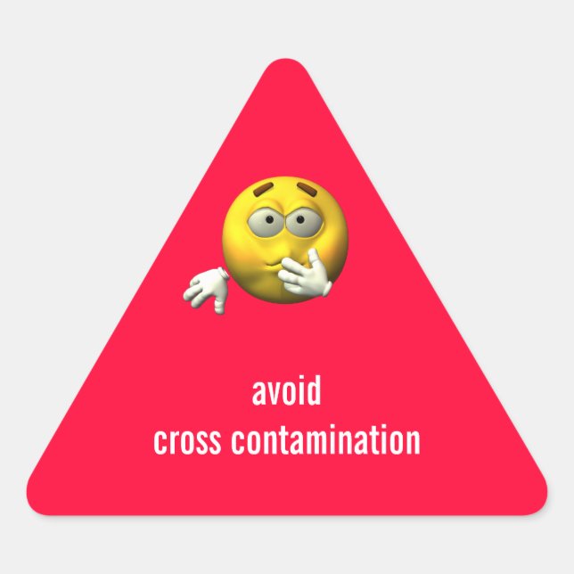 Avoid cross contamination triangle sticker (Front)