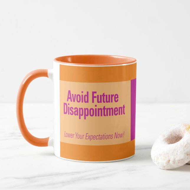 Avoid Future Disappointment Orange Combo Mug (With Donut)