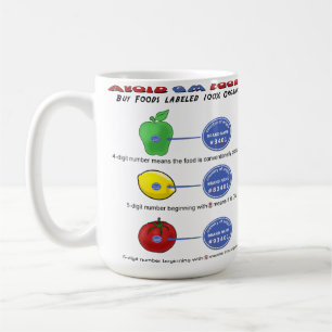 Avoid GM foods avoid 5 digit PLU starting with 8 Coffee Mug