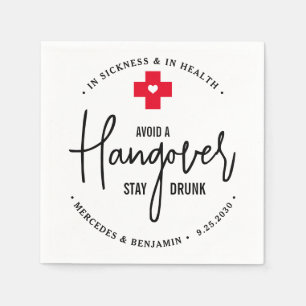 Avoid Hangover Stay Drunk Relief Kit Wedding Favou Napkin