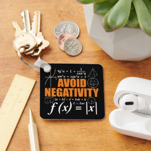 Avoid Negativity Funny Math Mathematician Teacher Key Ring