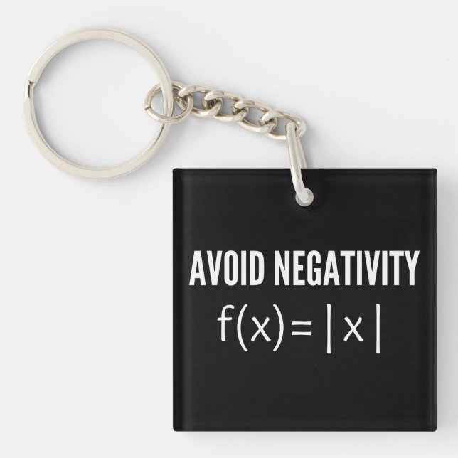 avoid negativity math equation key ring (Front)