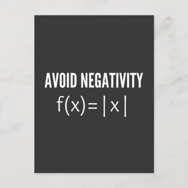 avoid negativity math equation postcard (Front)