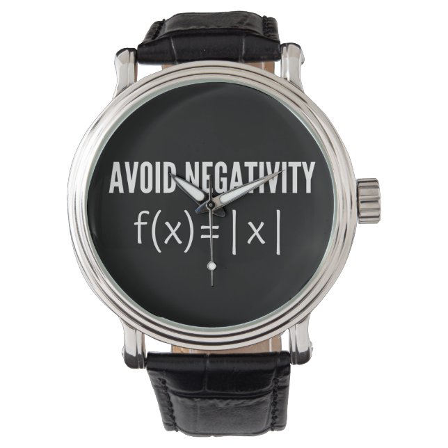 avoid negativity math equation watch (Front)