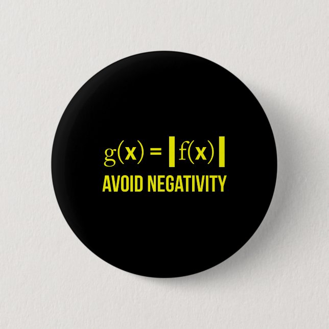 Avoid Negativity Math Nerd Geek Student Teacher  6 Cm Round Badge (Front)