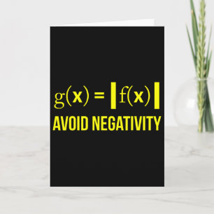 Avoid Negativity Math Nerd Geek Student Teacher Card