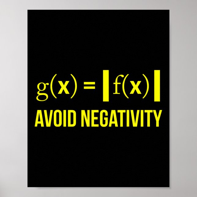 Avoid Negativity Math Nerd Geek Student Teacher  Poster (Front)