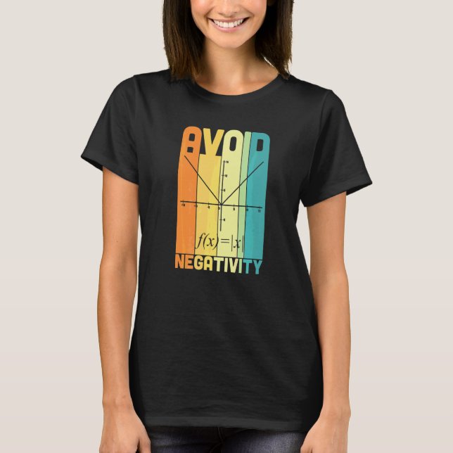 Avoid Negativity Math Teacher Math Pun Equation T-Shirt (Front)
