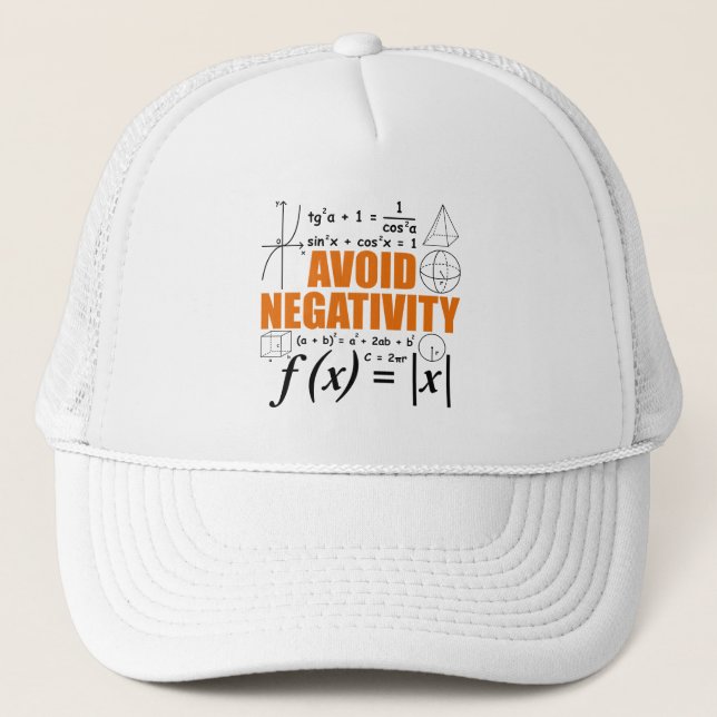 Avoid Negativity Teaching Typography Math Tutor Trucker Hat (Front)