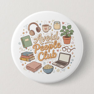 Avoid People Club Cosy Introvert Vibes 7.5 Cm Round Badge