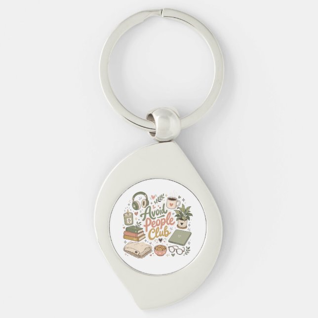 Avoid People Club Cosy Introvert Vibes Key Ring (Front)