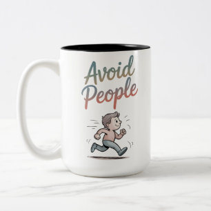 Avoid People Two-Tone Coffee Mug