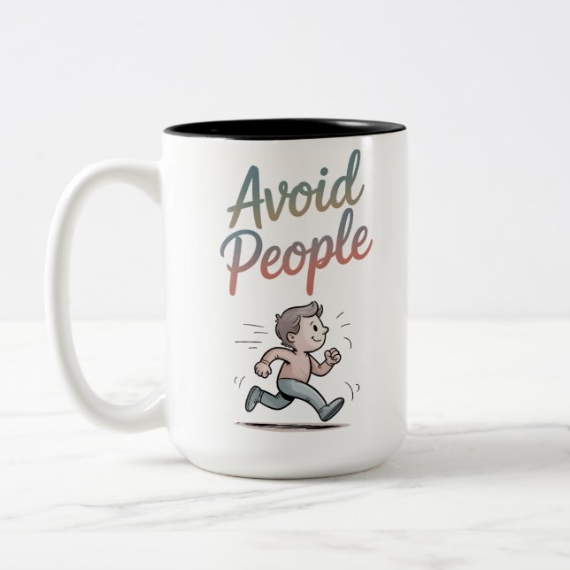 Avoid People Two-Tone Coffee Mug (Left)