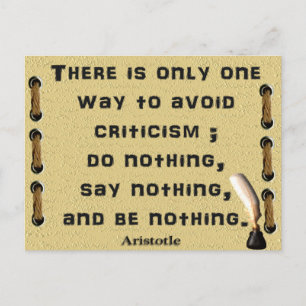 Avoiding criticism postcard