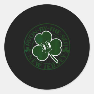 Avon By The Sea New Jersey Irish Shamrock Nj Retro Classic Round Sticker