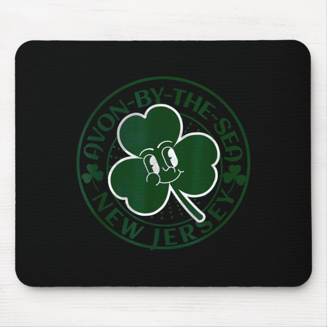 Avon-by-the-sea New Jersey Irish Shamrock Nj Retro Mouse Pad (Front)