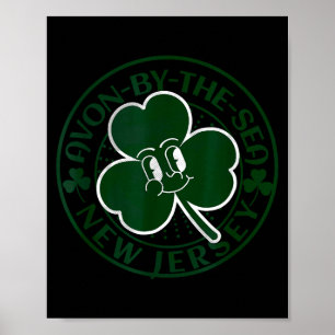 Avon-by-the-sea New Jersey Irish Shamrock Nj Retro Poster