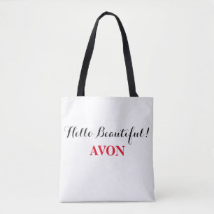 Avon "Hello Beautiful" Tote with Black Handles Bag