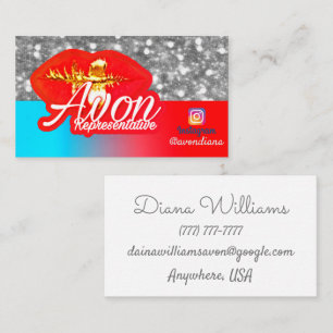 Avon Instagram logo gold and silver aesthetic Busi Business Card