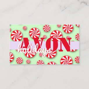Avon Peppermint Candy Holidays  Business Card