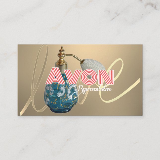 Avon personalised gold business card (Front)