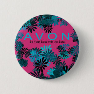 AVON pink and blue Motivational button