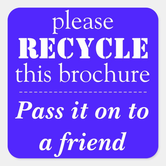 AVON - Please RECYCLE this brochure Stickers (Front)