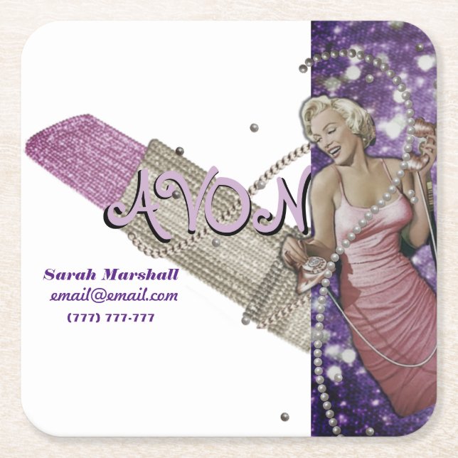 Avon Representative  Square Paper Coaster (Front)