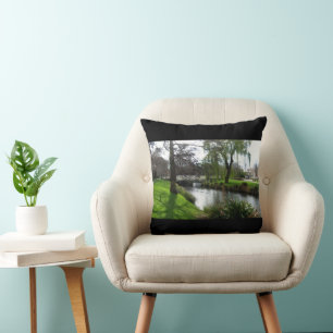 Avon River Lush Green Landscape Cushion