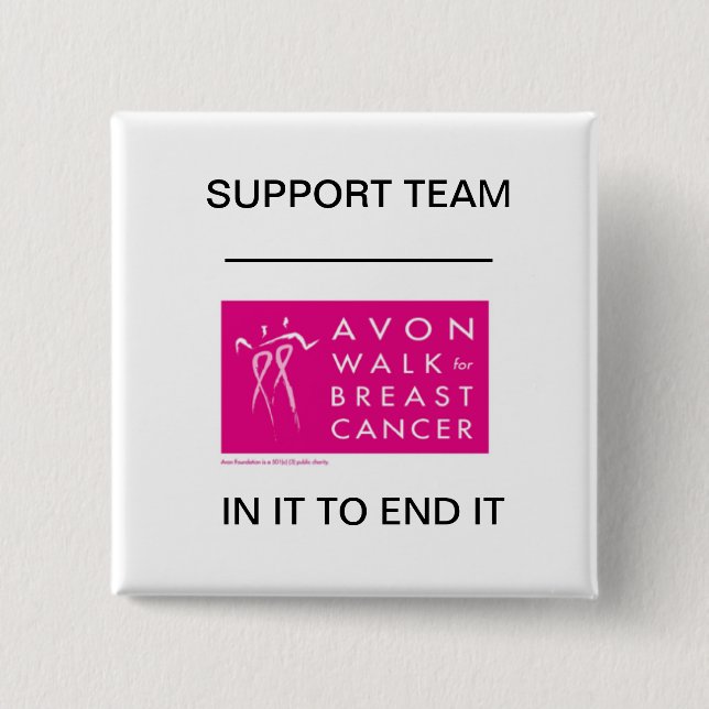 avon-walk-against-breast-cancer 15 cm square badge (Front)