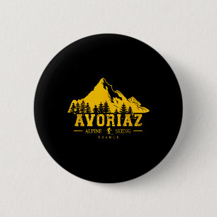 Avoriaz France Ski Resort Alpine Skiing French Alp 6 Cm Round Badge