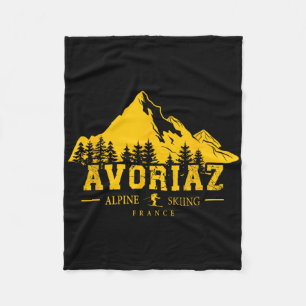 Avoriaz France Ski Resort Alpine Skiing French Alp Fleece Blanket