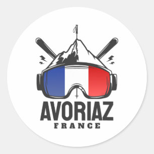 Avoriaz France Ski Resort Retro Skiing  Classic Round Sticker