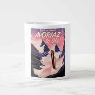 Avoriaz France Ski travel poster Large Coffee Mug