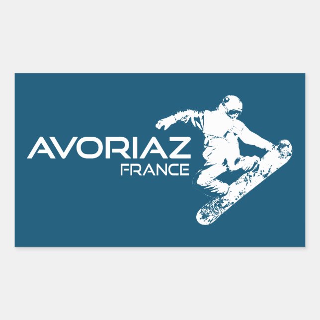 Avoriaz France Snowboarder Rectangular Sticker (Front)