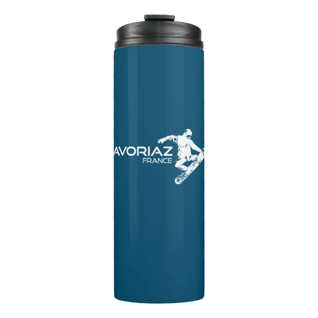 Avoriaz France Snowboarder Thermal Tumbler (Front)