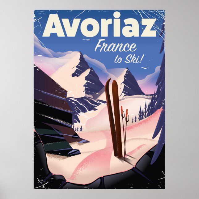 Avoriaz, French Ski travel poster (Front)