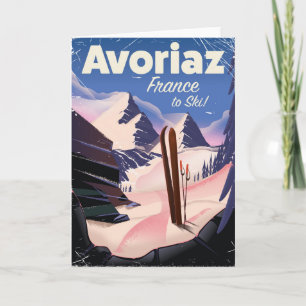 Avoriaz, French Ski travel poster Holiday Card