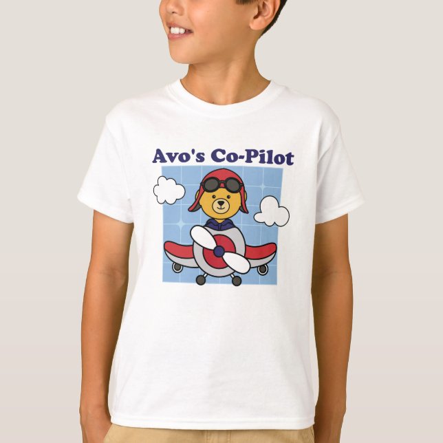 Avo's Co-Pilot - Cute Aeroplane T-Shirt (Front)