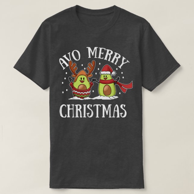 Avos Merry Christmas Avocados Xmas Holiday Winters T-Shirt (Design Front)