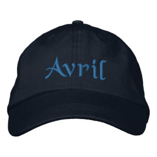 Avril Personalised Embroidered Baseball Cap Blue
