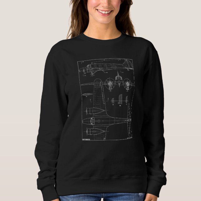 Avro Anson V British Canadian Ww2 Trainer Plane Bl Sweatshirt (Front)