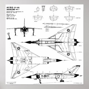 Avro Arrow Blueprints Poster