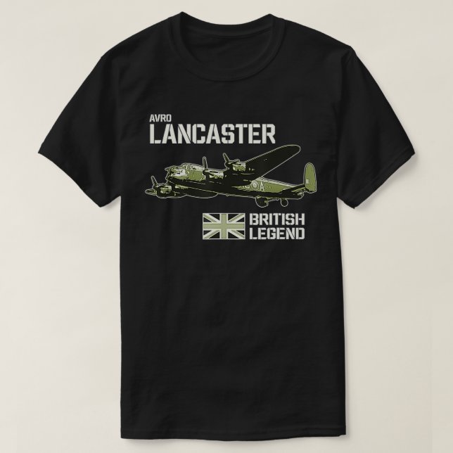 Avro Lancaster Bomber Aircraft RAF Plane British L T-Shirt (Design Front)